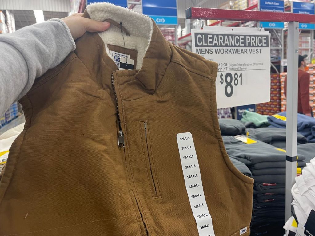 Lee Men's Sherpa Lined Work Vest on clearance at Sam's Club