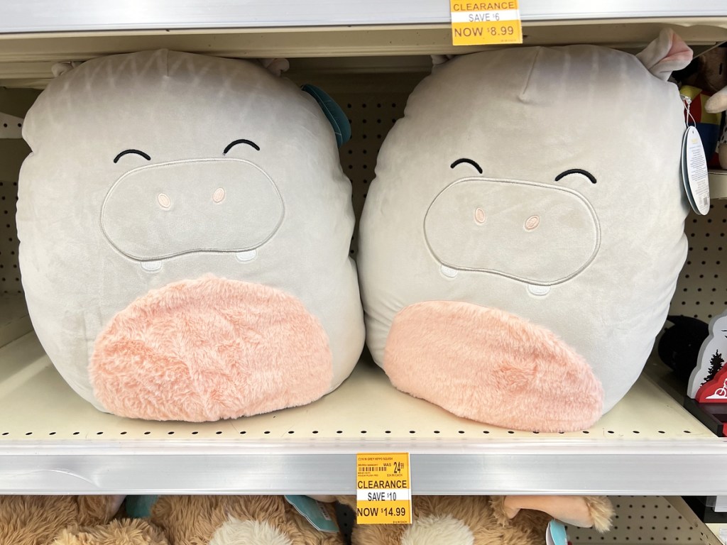 hippo squishmallows on store shelf