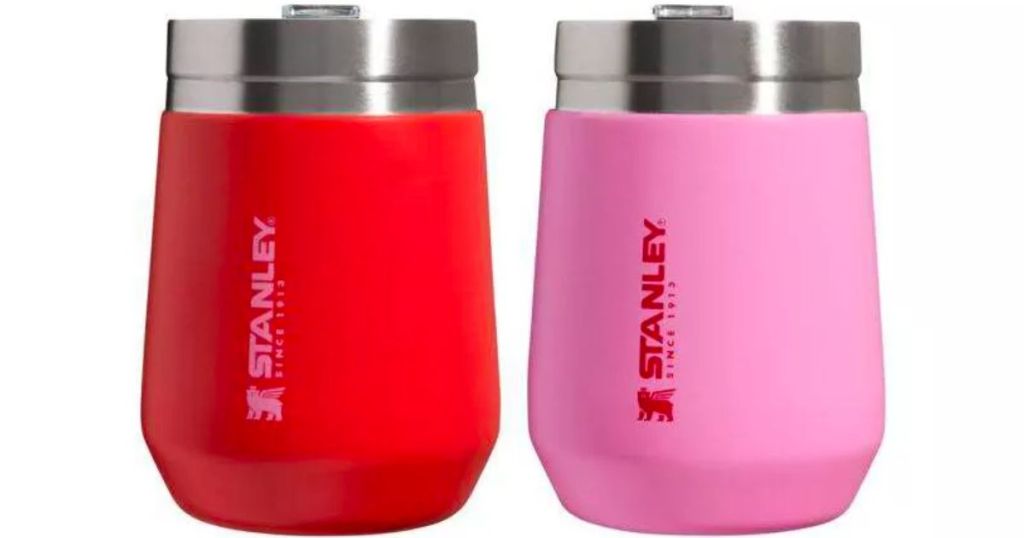 Stanley 2pk 10 oz Stainless Steel Everyday Go Tumblers in target red and cotton candy pink