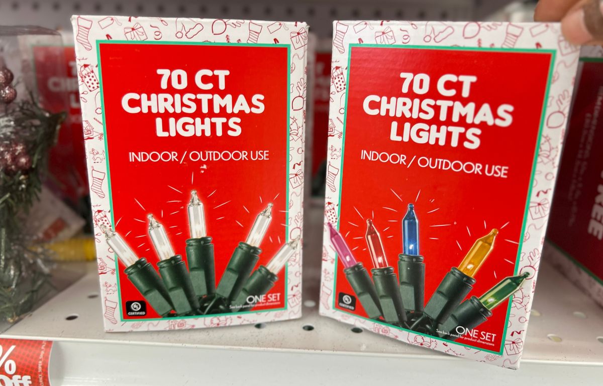String lights at five below in the christmas clearance section