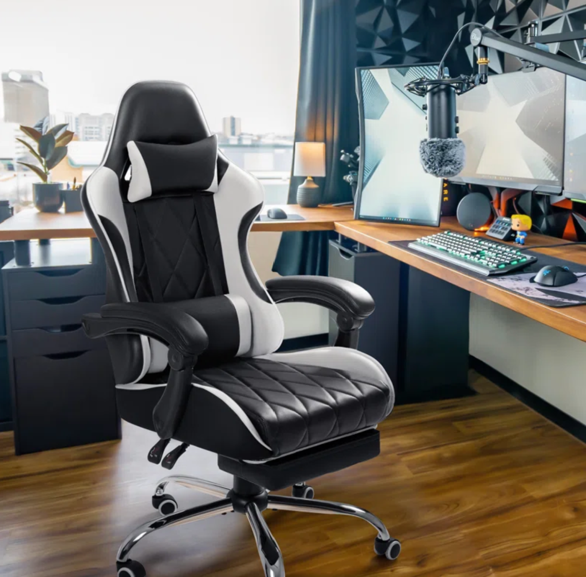 A faux leather gaming chair from Wayfair which makes it one of the more thoughtful last minute Christmas gift ideas