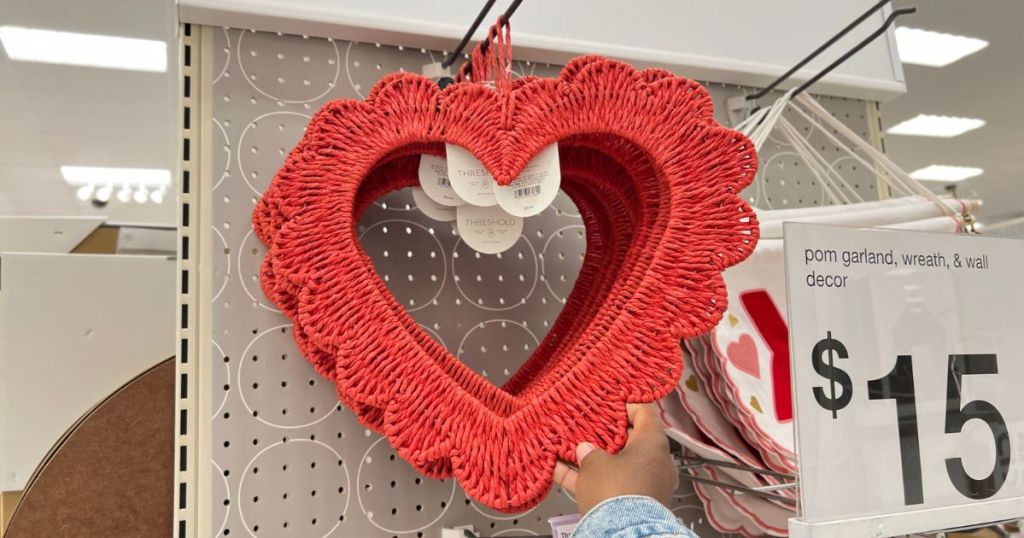 Threshold Valentine Artificial Woven Heart Wreath