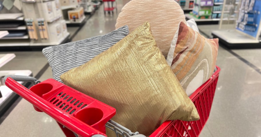 Throw Pillows at Target in Shopping Cart