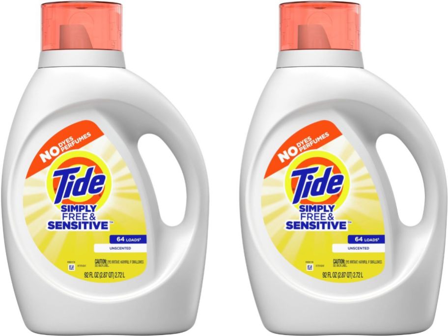 stock images of 2 bottles of Tide Simply laundry detergent
