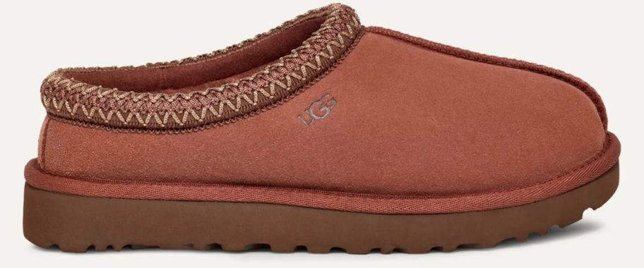 A reddish-brown UGG shoe