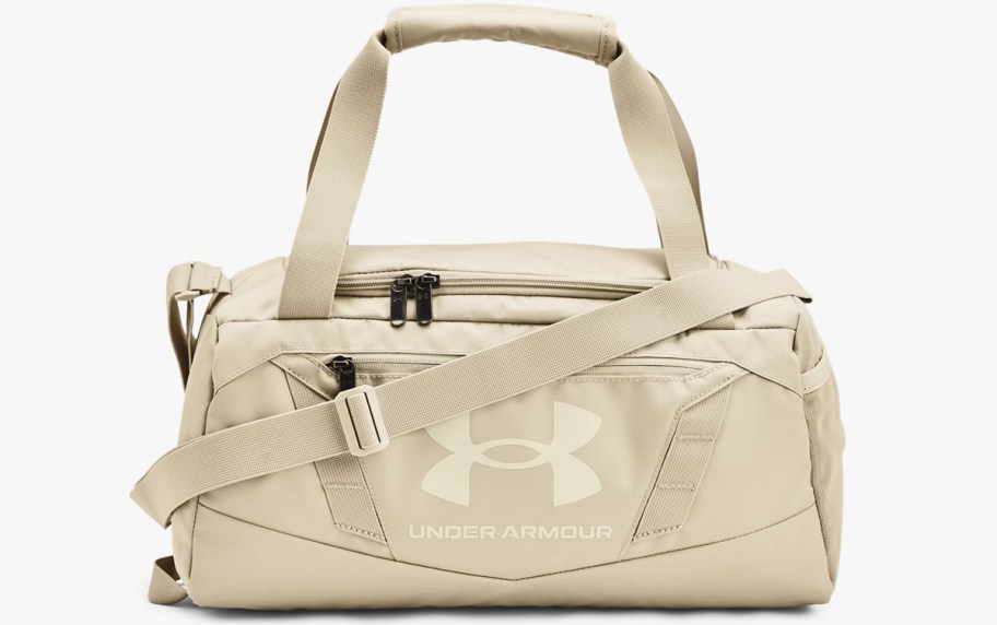 tan under armour duffle bag