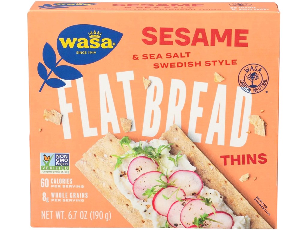 Wasa Sesame and Sea Salt Flatbread Thins Crackers 6.7oz Box 2