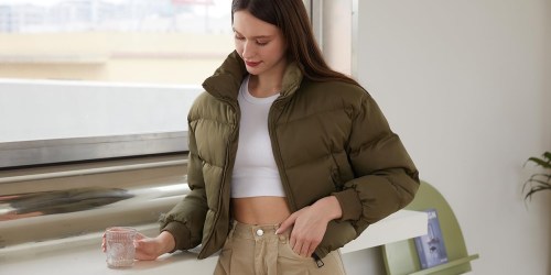Trendy Cropped Women’s Puffer Coats ONLY $17.99 Shipped on Amazon (May Sell Out!)