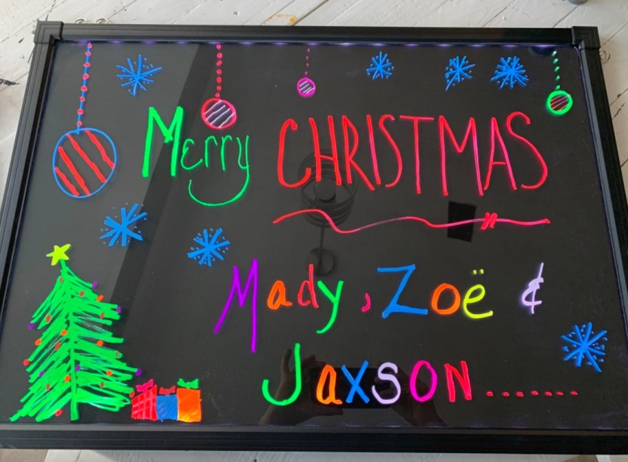 LED writing board with merry christmas writing