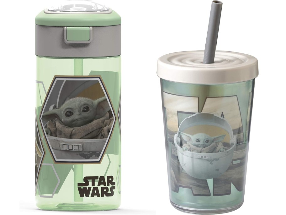 baby Yoda tumbler and straw cup