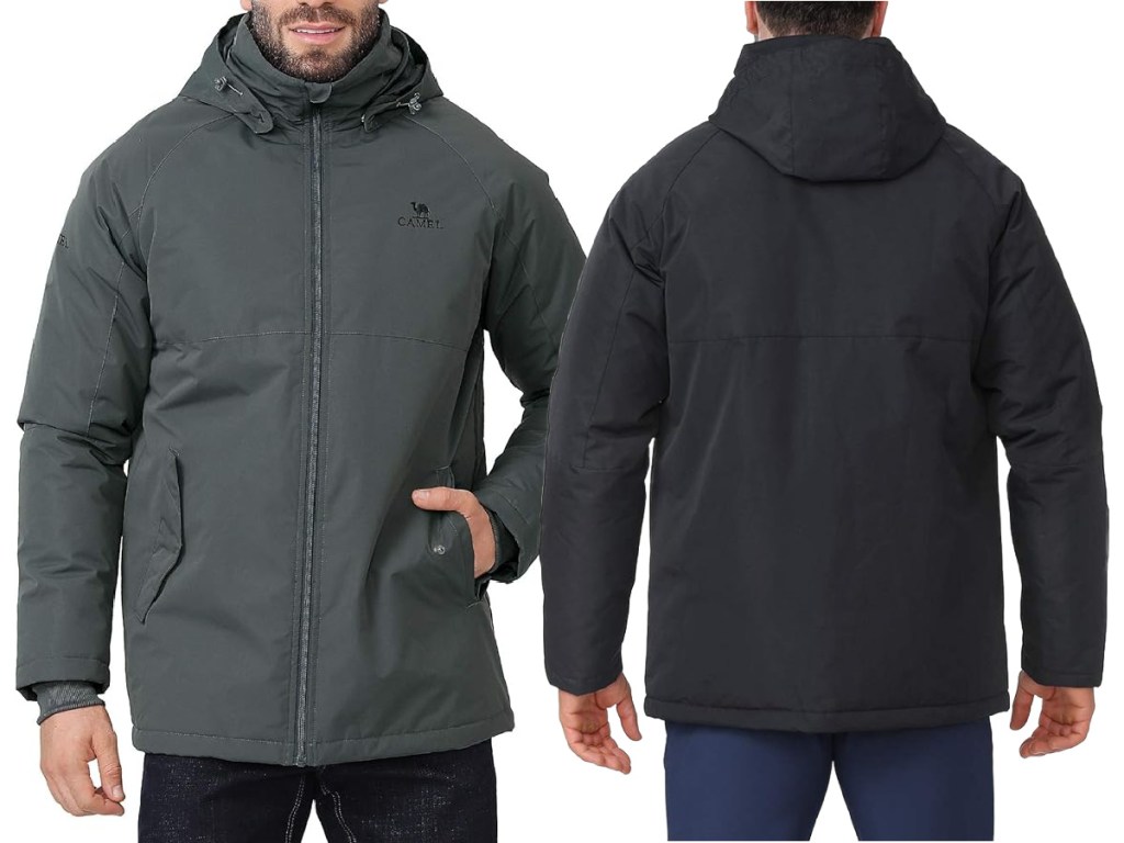 mens snow jackets front and back side