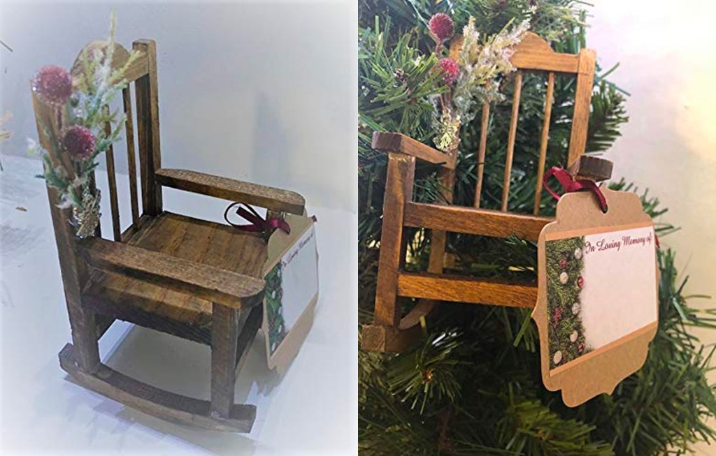 two rocking chair christmas ornaments