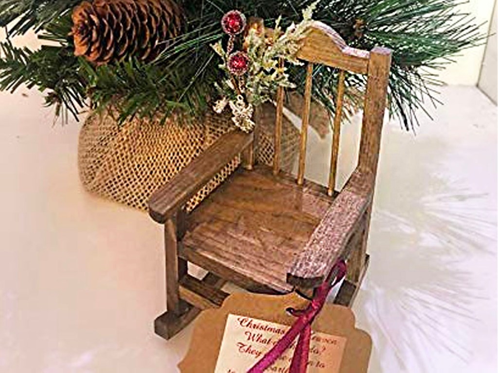 rocking chair christmas ornament with tree