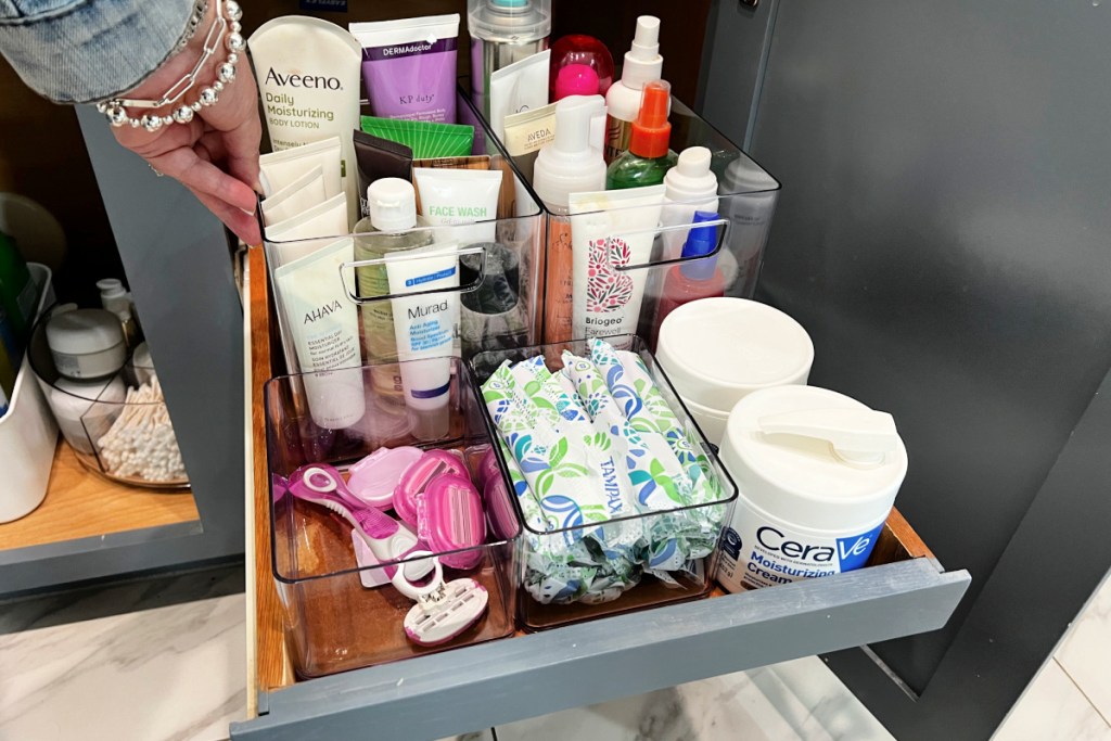 Medium Bathroom Organizer Bin with Handles Clear - Brightroom™