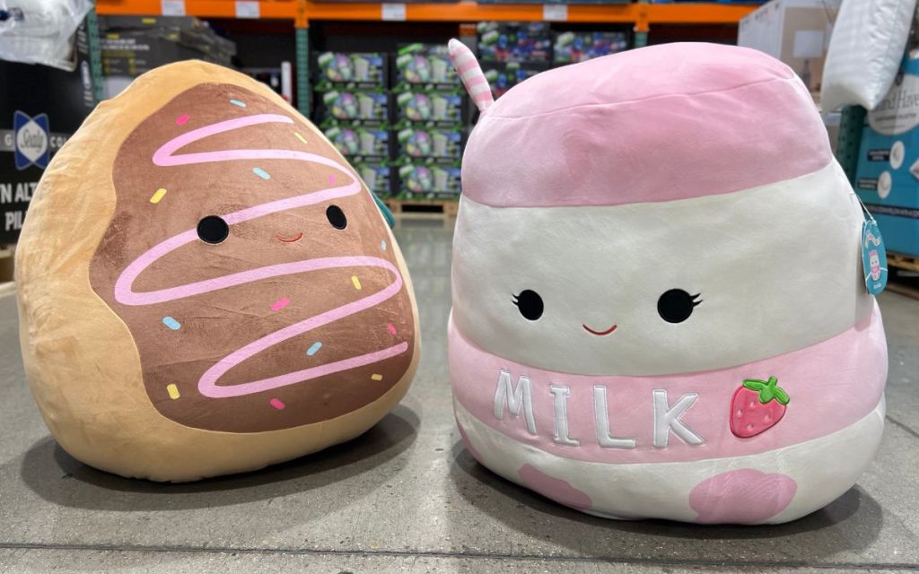 2 cost co jumbo squishmallows donut with sprinkles and strawberry mild