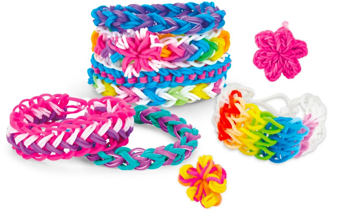 cra z art rubber band loom stock image of bracelets