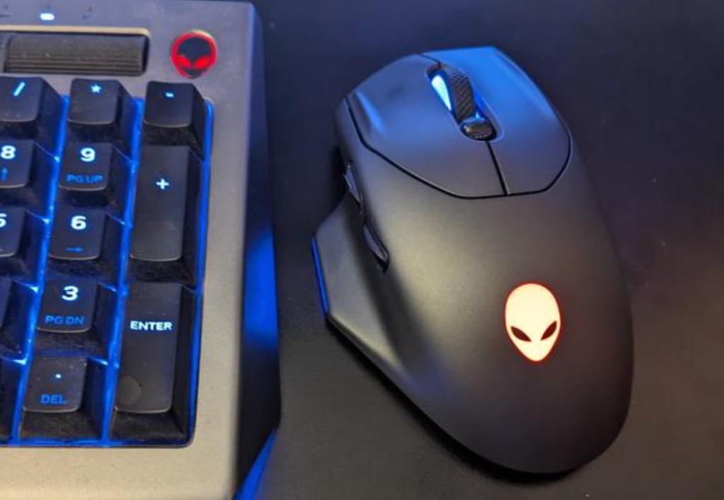 gaming mouse next to keyboard