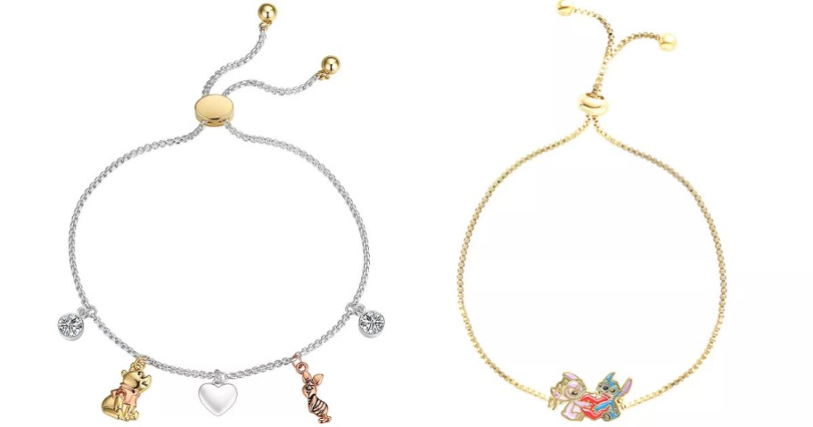 winnie the pooh bracelet with charms and gold bracelet with lilo and stitch charm