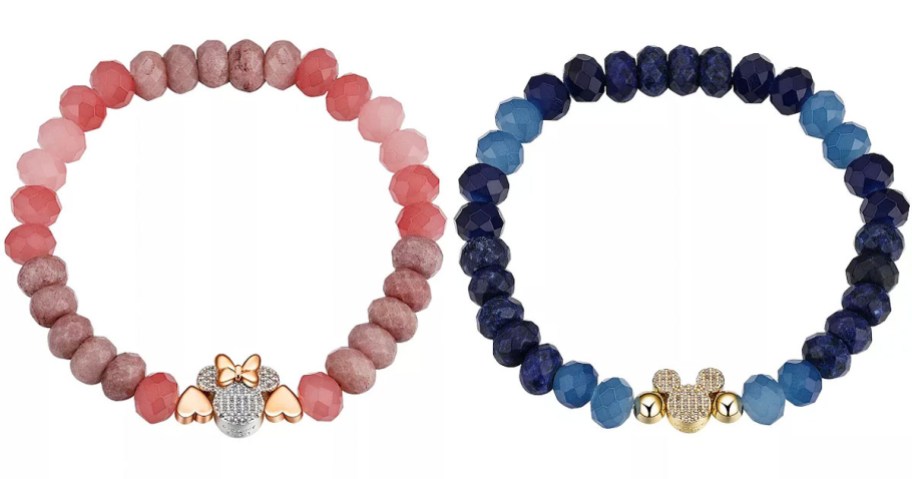 pink and blue stone disney bracelets