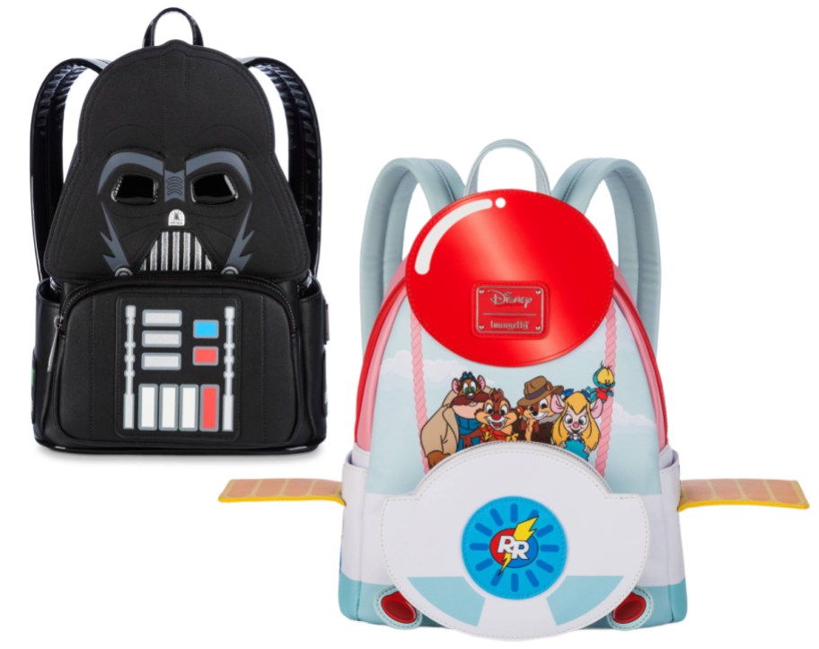 dath vader and chip n dale mini backpacks