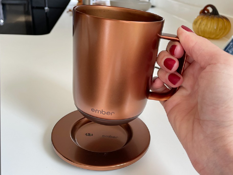 Ember copper heating coffee mug