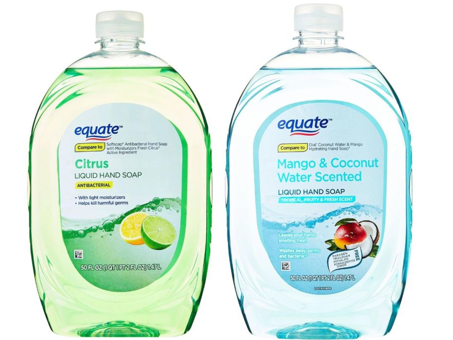Equate Liquid Hand Soap, 50 fl oz bottles stock images