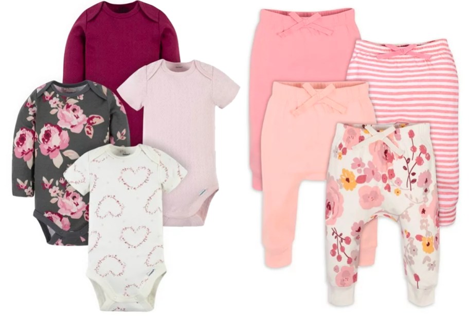gerber modern moments 4 bodysuits and 4 pants