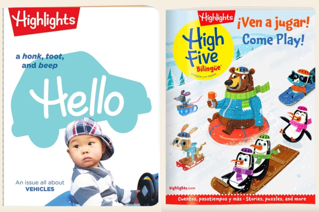 highlights hello and bilingual magazines side by side