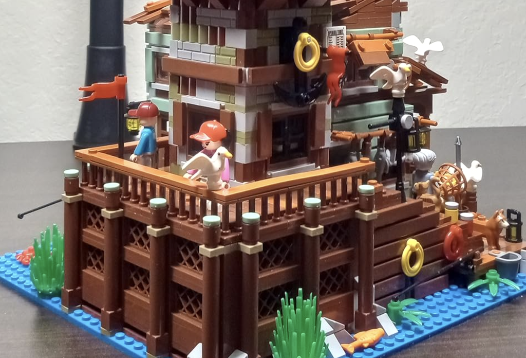 Lego inspired fishing village set 