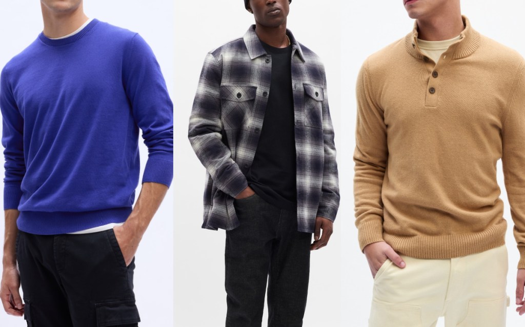 men's sweaters and jacket from GAP