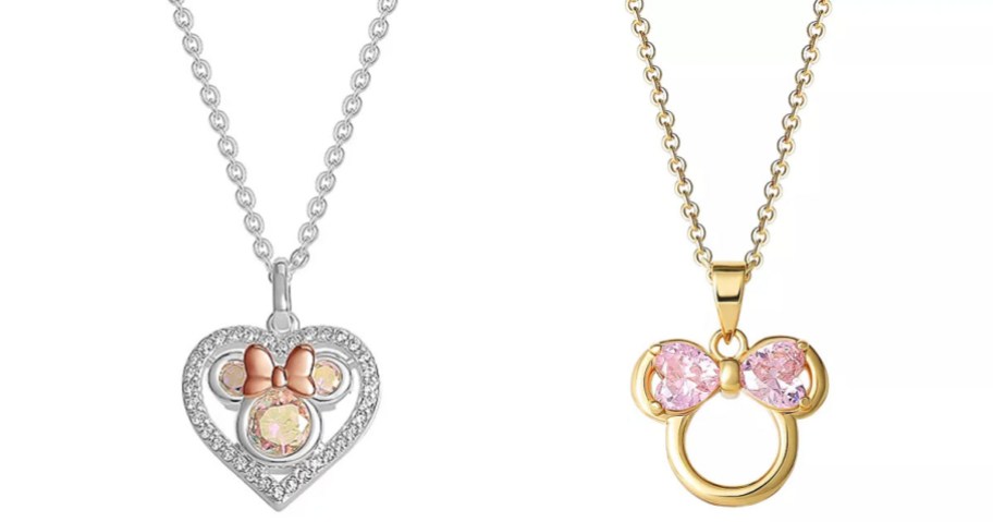 two minnie mouse necklaces