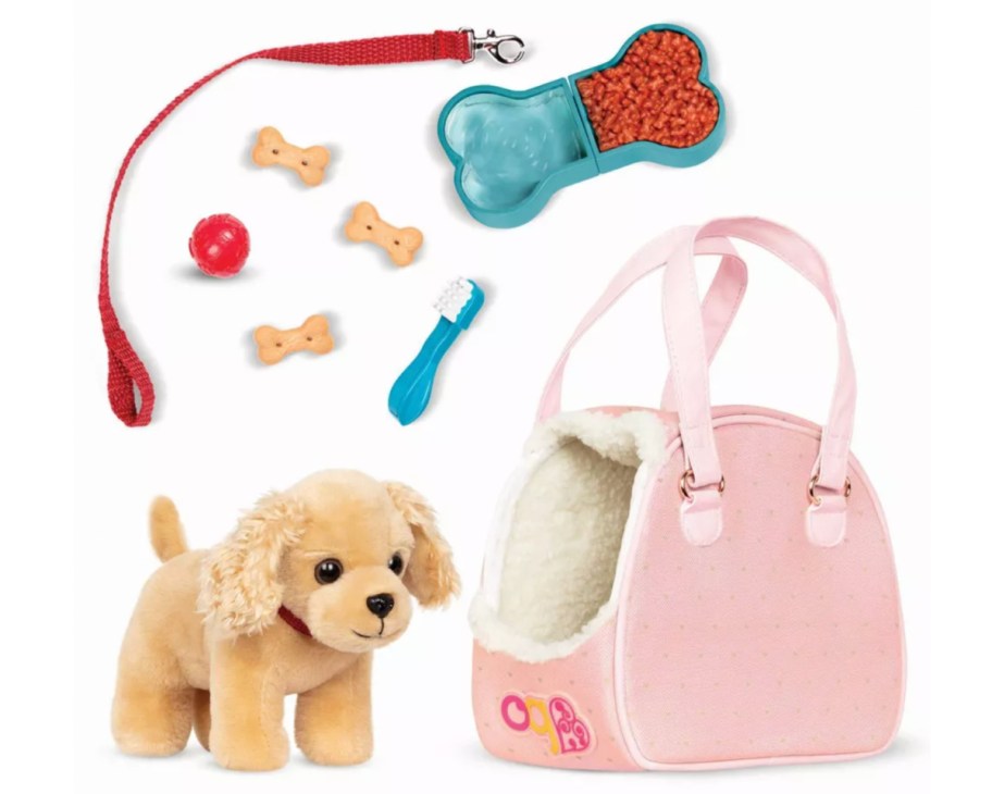 plush dog with carrier set