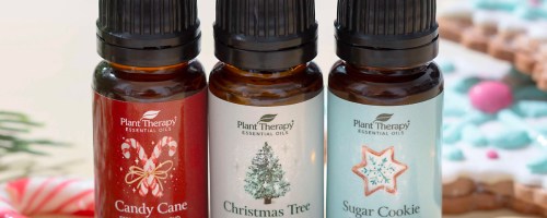 three plant therapy essential oil bottles