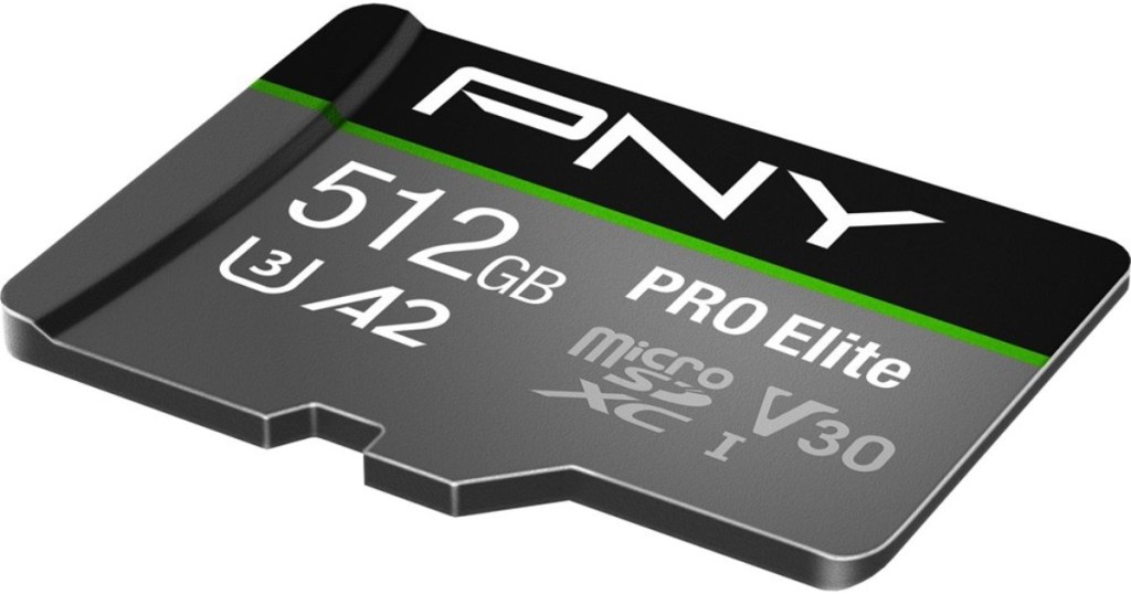 closeup of micro SD memory card