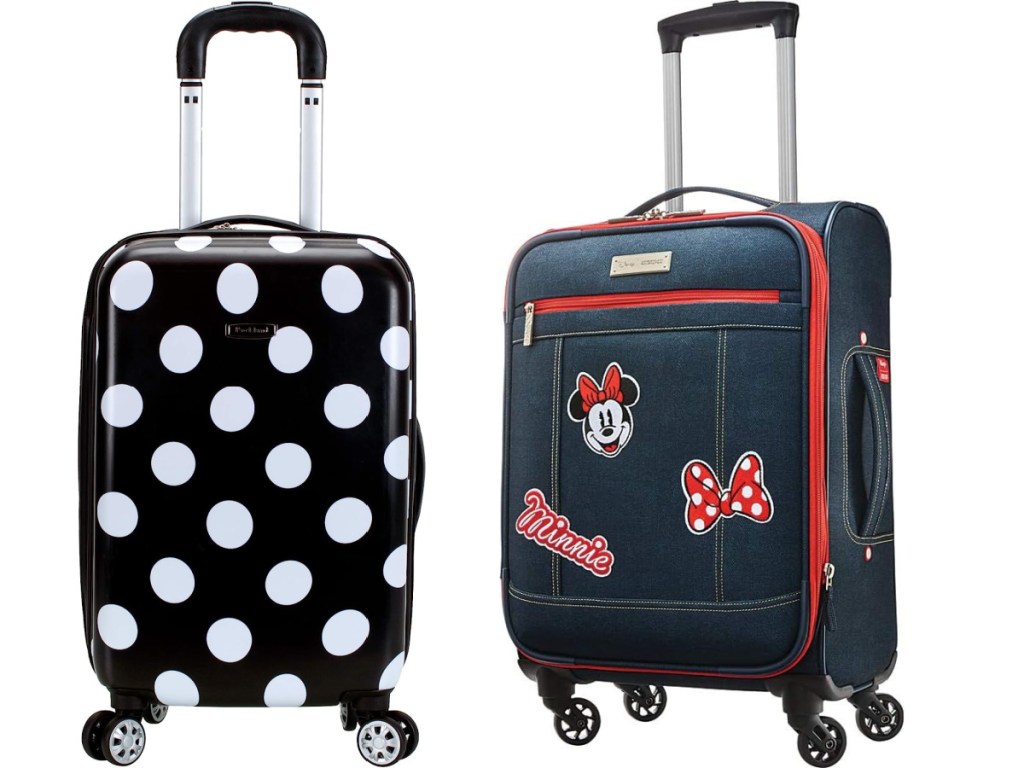 polka dot and mini mouse luggage