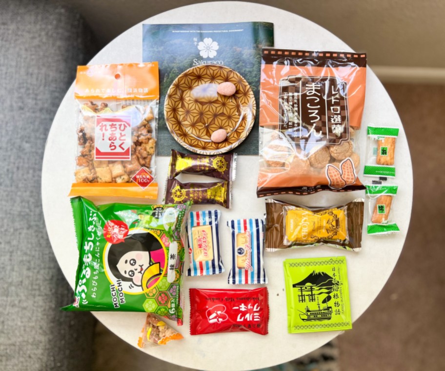japanese treats arranged on a table