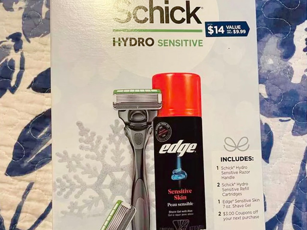 schick gift set with razor and shaving cream