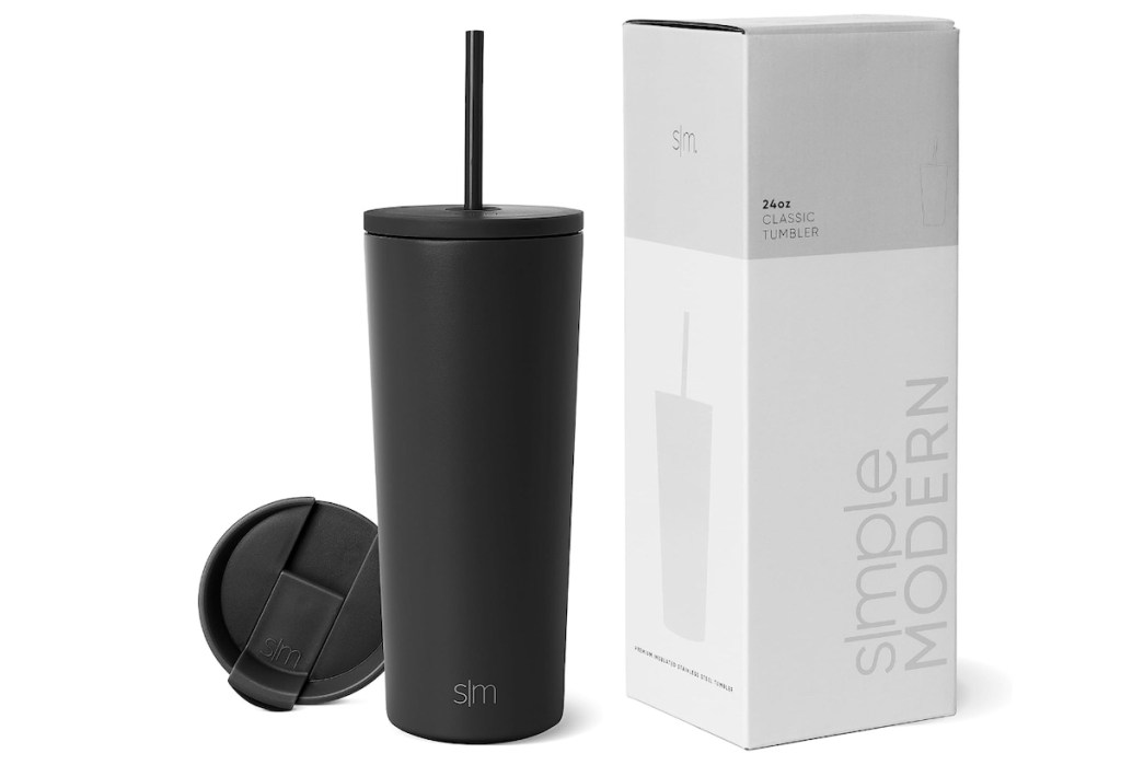 Stock photo of simple modern box and matte black Tumbler