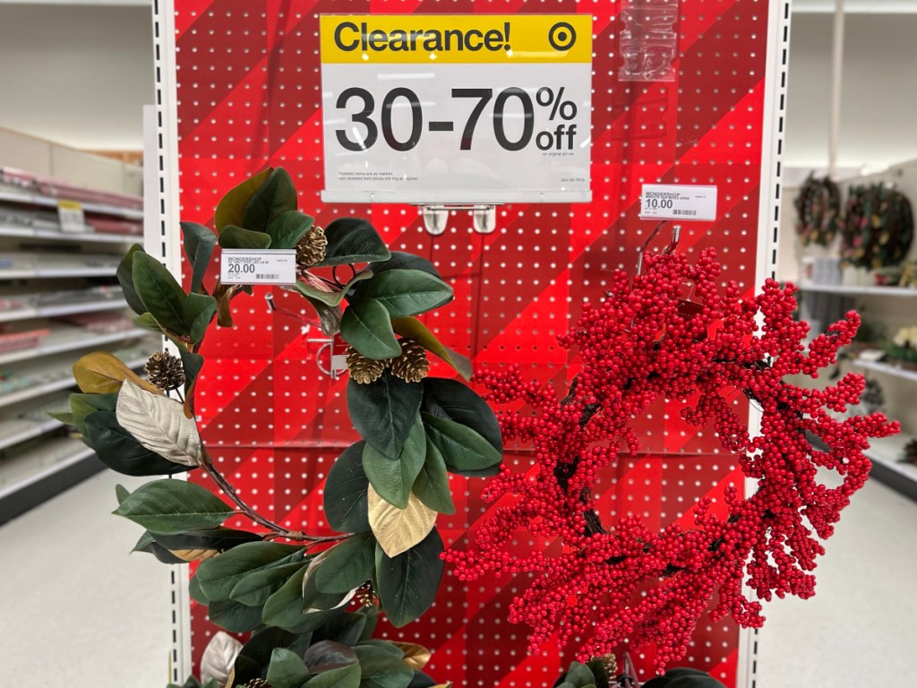 two wreaths on clearance at Target
