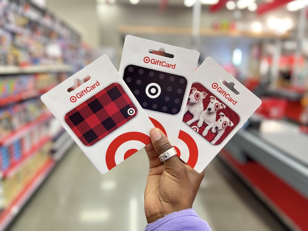 holding Target gift cards 