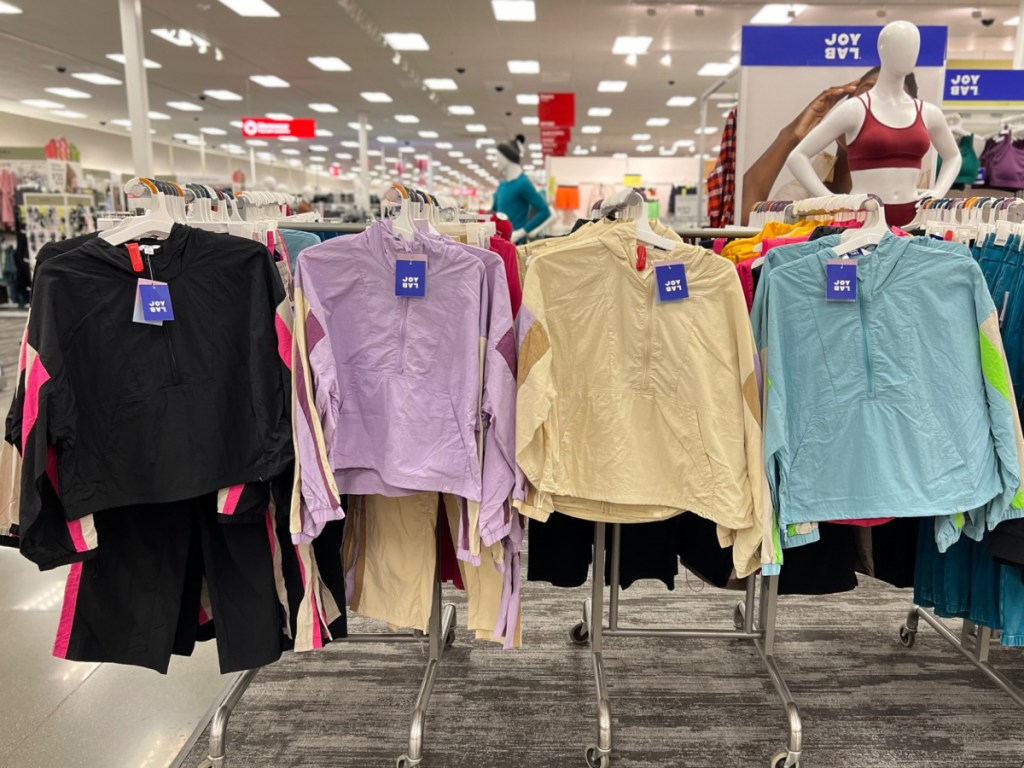 target windbreakers displayed at the store