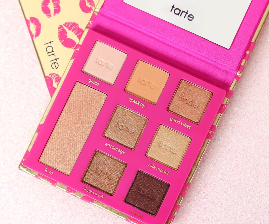 pink eyeshadow palette opened 