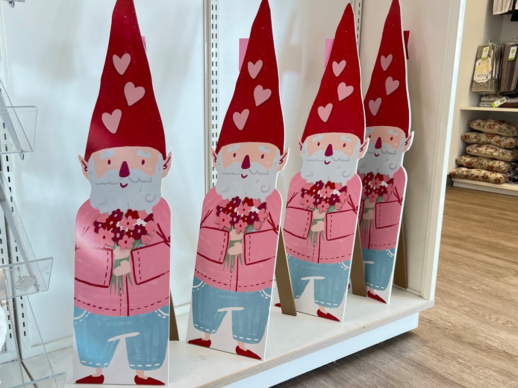 valentines gnomes on store shelf