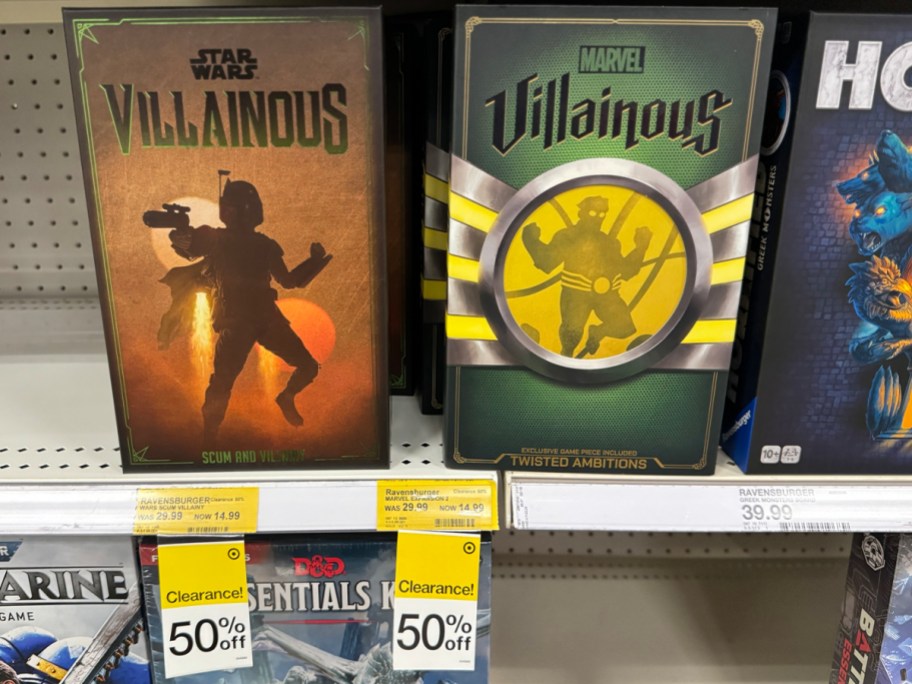 two villainous board games on shelf
