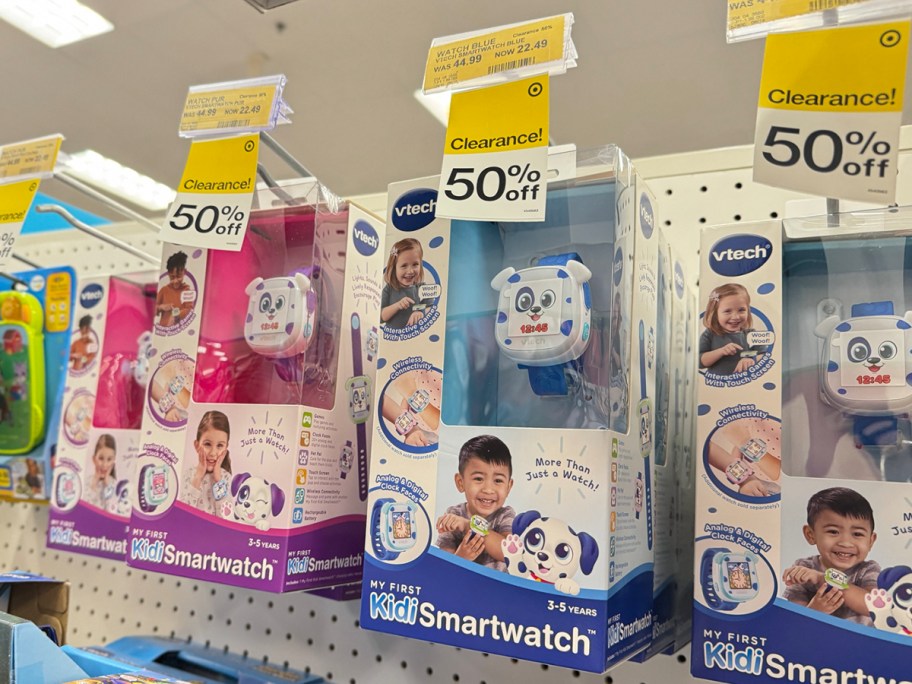 vtech smart watches hanging on shelf at target