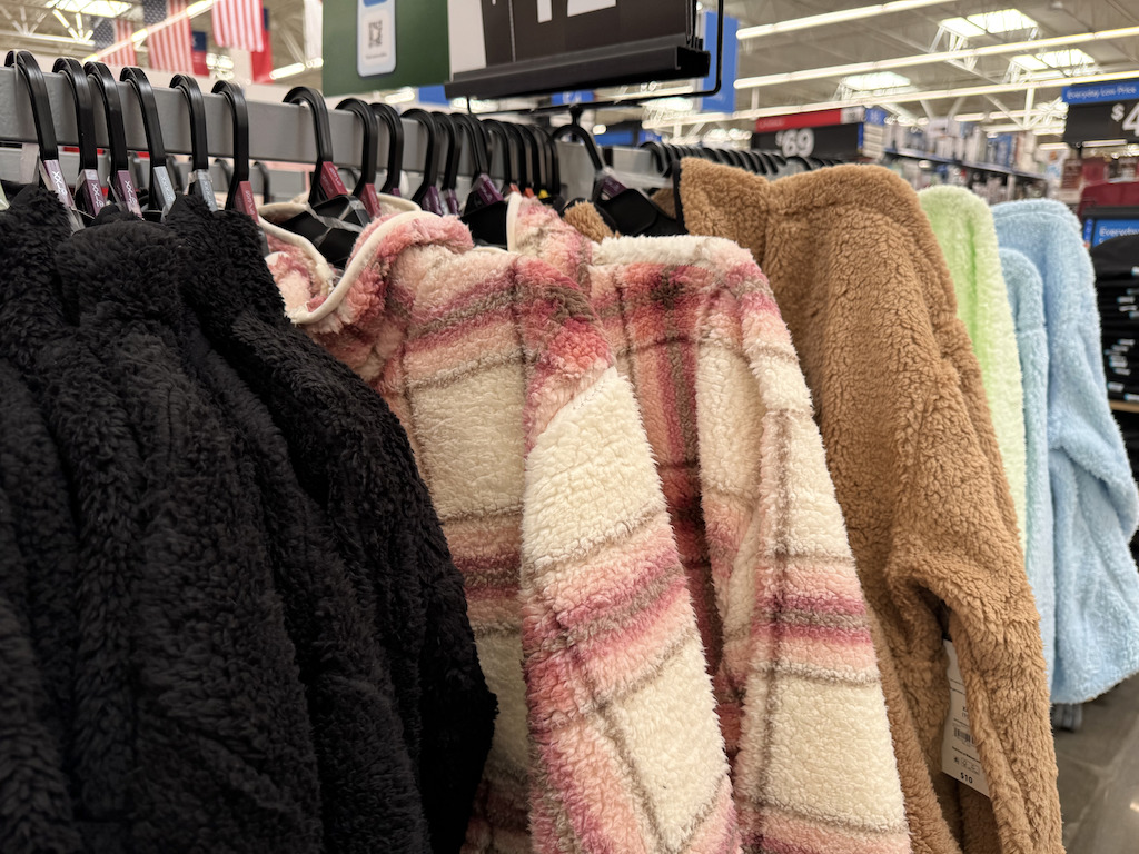 Walmart pullovers on rack