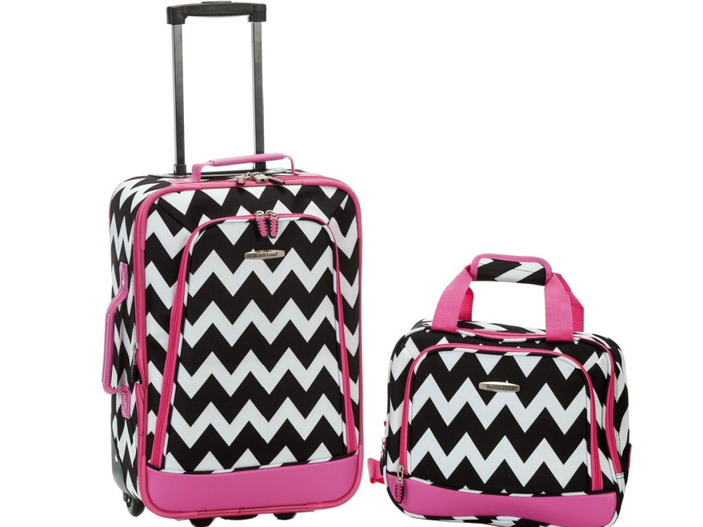 zig zag pattern 2 piece luggage