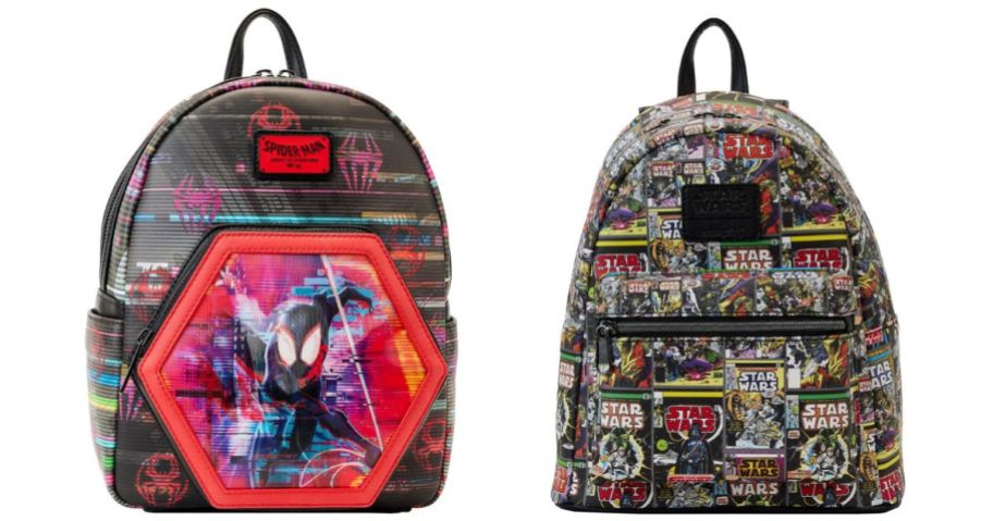 Loungefly backpacks - Spiderman and Star Wars comic book art