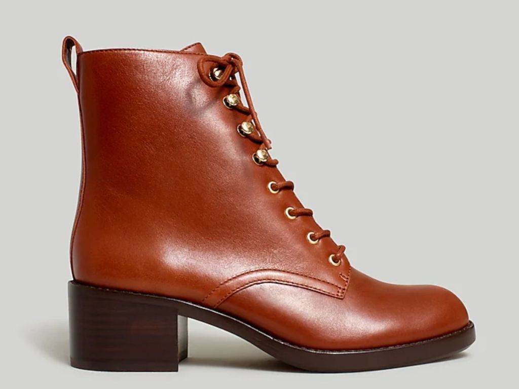 image of single dark brown women's lace up boot