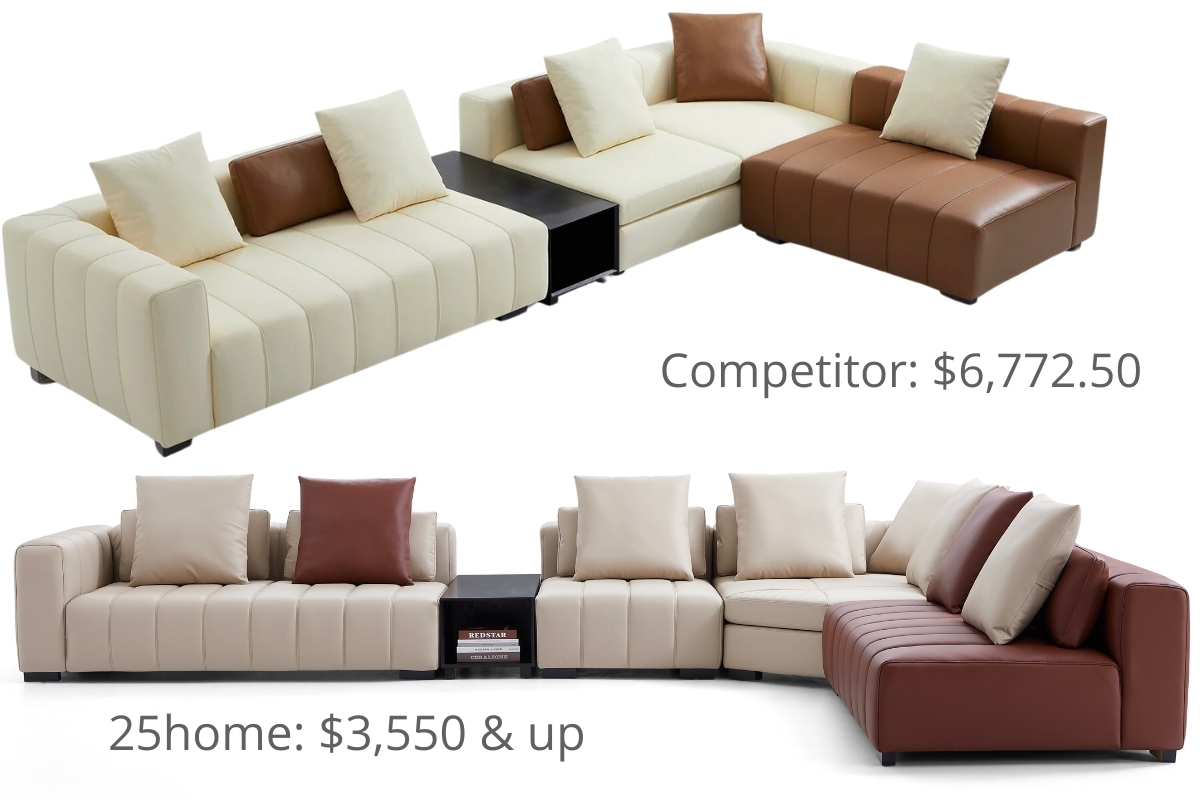 piano leather couch comparison